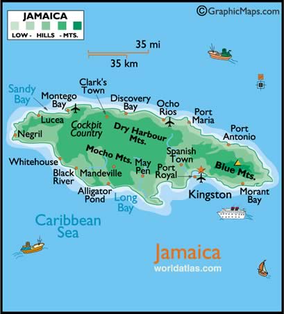 Usa Map Jamaica